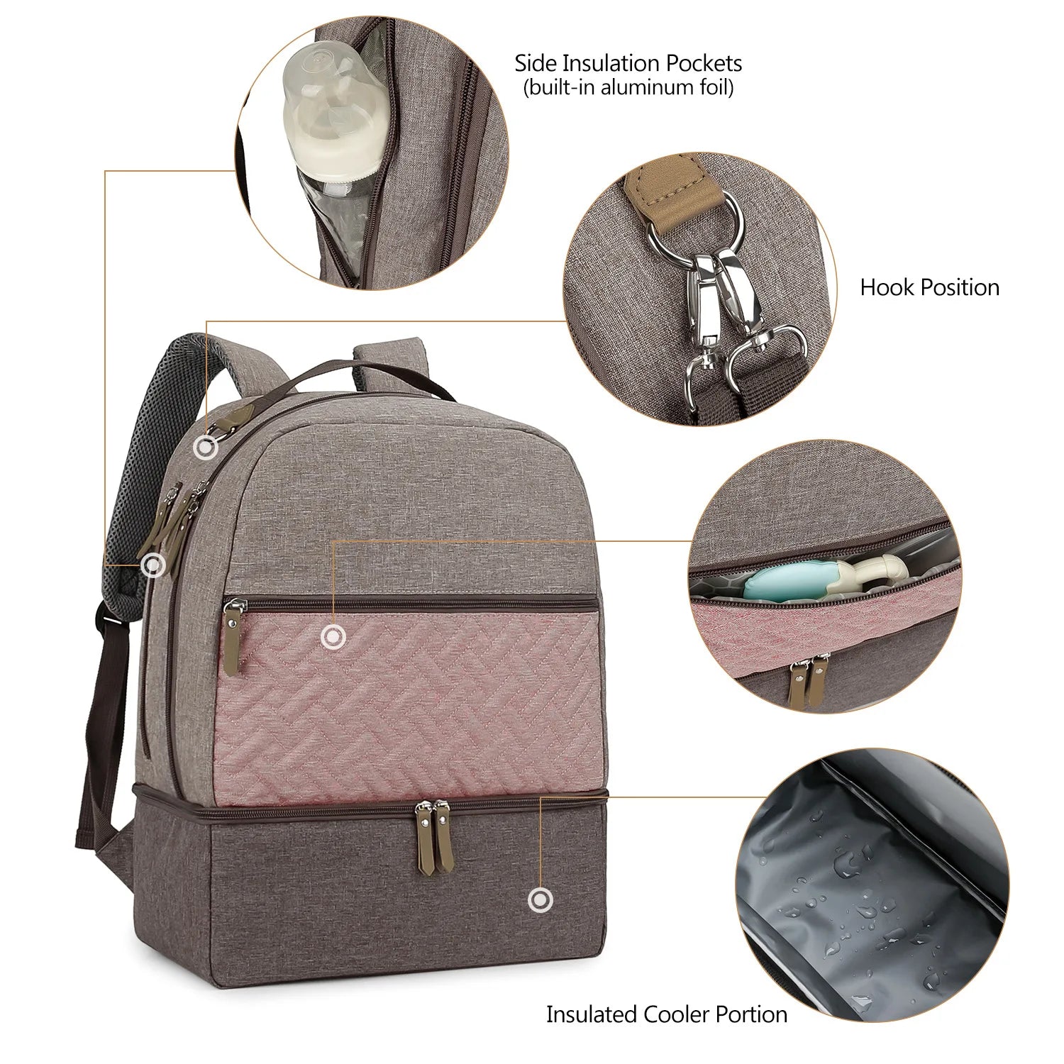 New Baby Diaper Bag Backpack Multifunctional Waterproof Maternity Nappy Bags Mommy Travel Backpack Stroller Bag Baby Nappy Cares