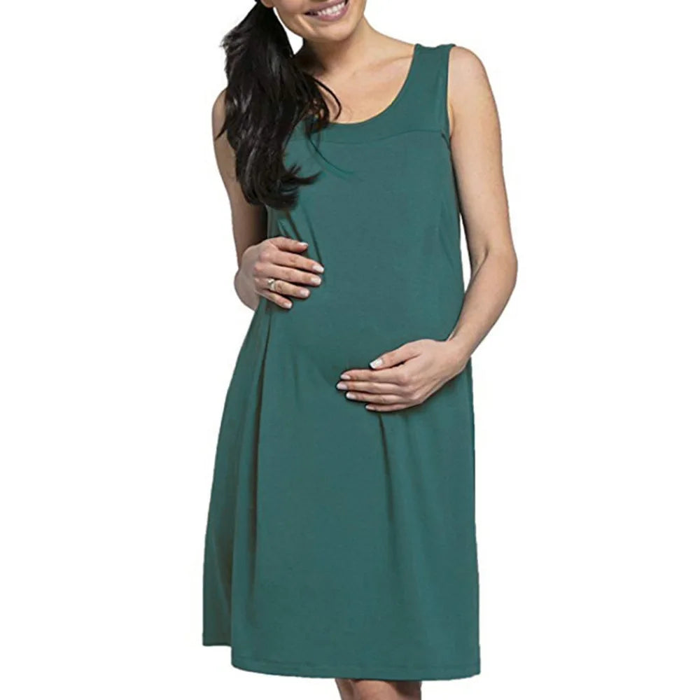 Maternity Nightgown Soft Comfortable Nursing Dress Breastfeeding Pregnant Women