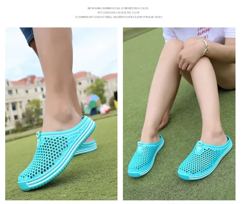 Men Shoes Beach Slippers Unisex Hollow Out Casual Women Beach Sandal Flip Flops Shoes Non-slip Size 36-45 Mens Slippers