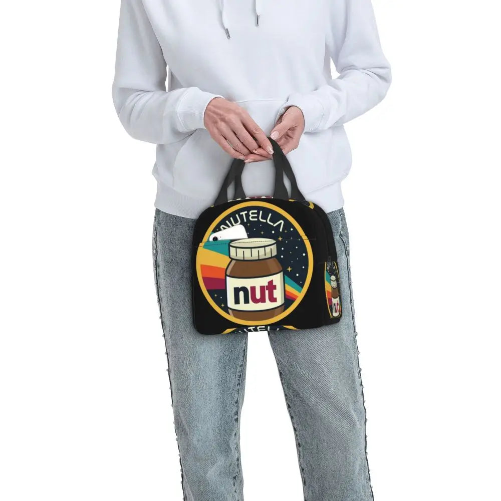 Custom Italy Nutellas Thermal Insulated Lunch Bag Women Portable Lunch Container for Outdoor Picnic Storage Food Box