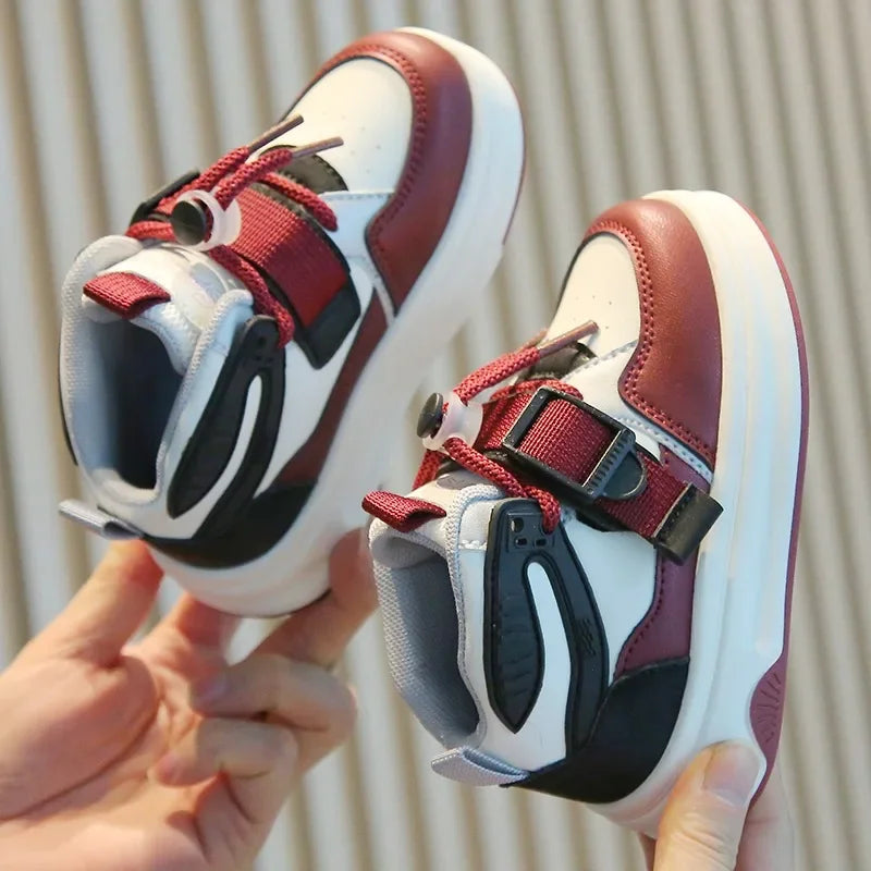 Kid Sneakers School High-top Causal Sports Shoes for Boy Non-slip Spring Autumn Children Fashion Girls Chunky Basketball Shoes