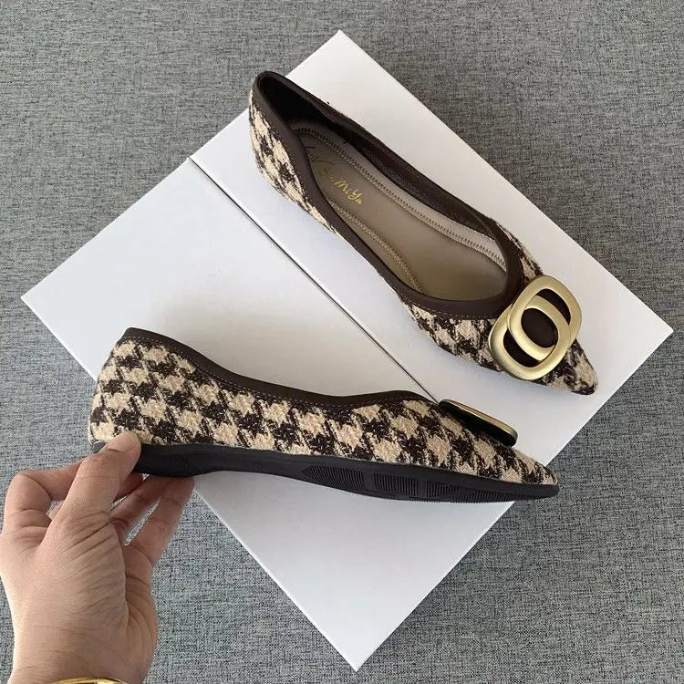 Office Shoes For Women 2025 Ladies Summer Footwear Luxury Leather Casual Formal Pointed Toe Low Heel Elegant Popular Wholesale H
