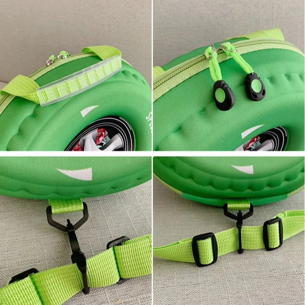 Colorful Tyre Shaped Children's Schoolbag EVA 3D Cartoon Wheel Kindergarten Shoulder Bag Load Reducing Kid Backpack