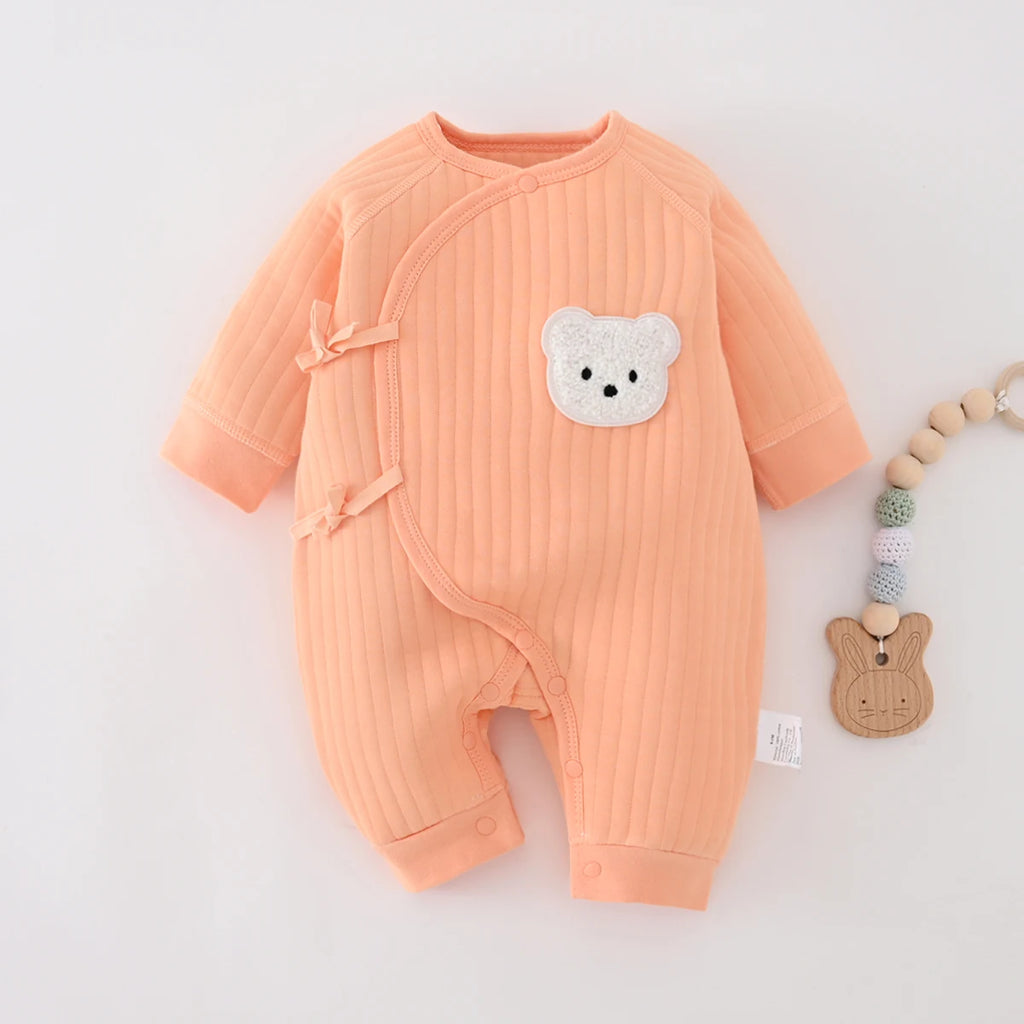 Somenie Boys Girls Bodysuit Newborn Winter Onesie Clothes Cotton Toddler Home Wear  0-6M Thickened Spring and Autumn Clothing