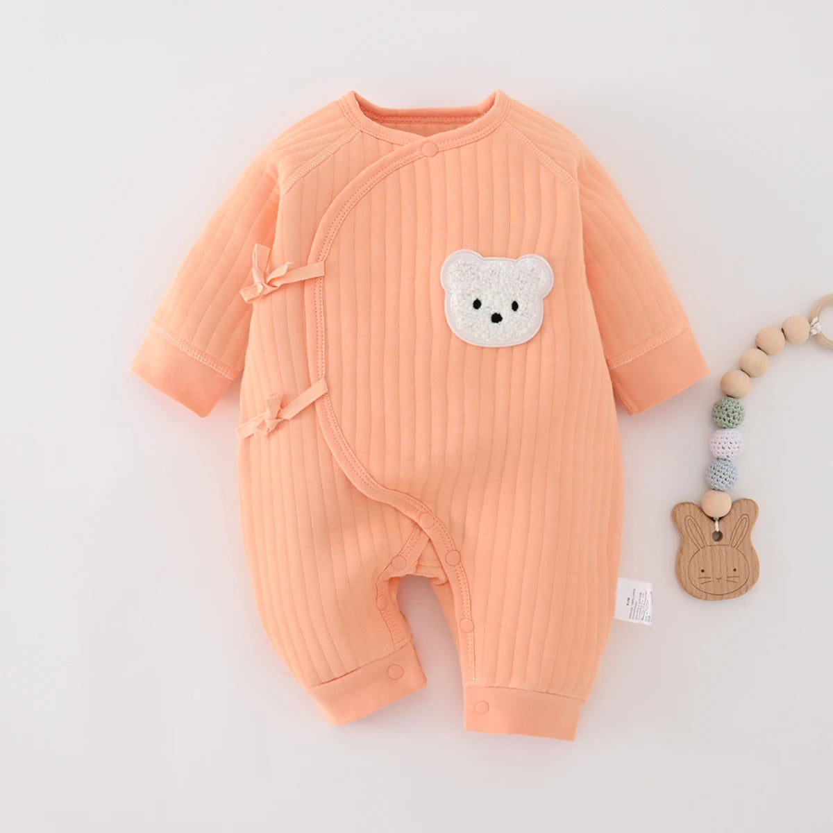 Somenie Boys Girls Bodysuit Newborn Winter Onesie Clothes Cotton Toddler Home Wear  0-6M Thickened Spring and Autumn Clothing