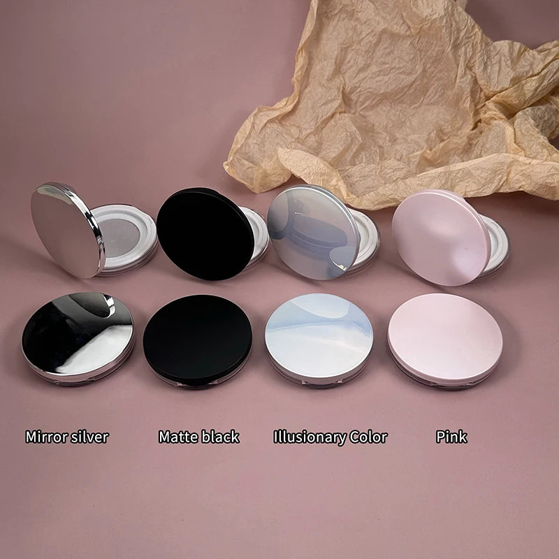 5g Portable Ultra-thin Plastic Powder Box Loose Pot Travel Makeup Jar Sifter Container With Mirror