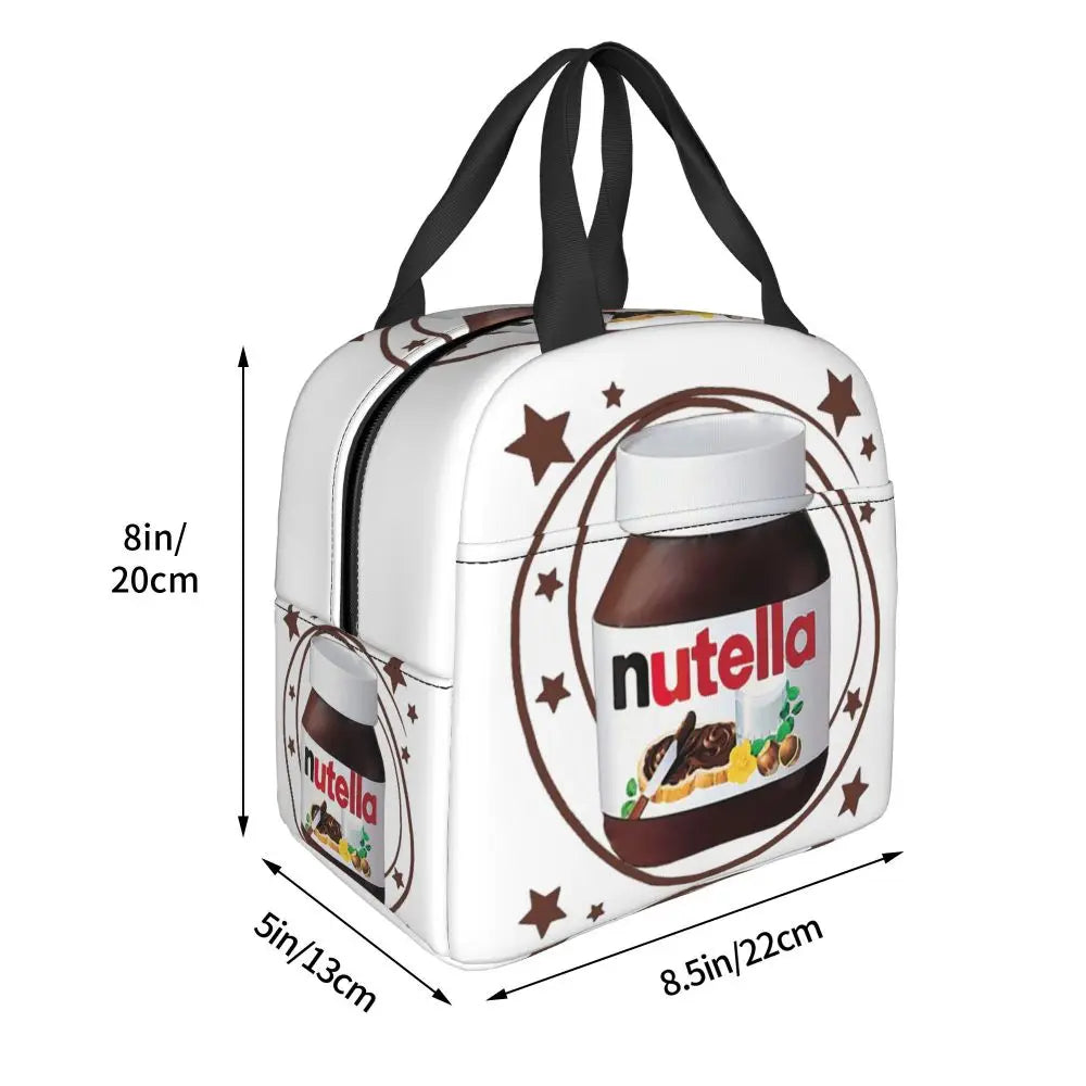 Custom Italy Nutellas Thermal Insulated Lunch Bag Women Portable Lunch Container for Outdoor Picnic Storage Food Box