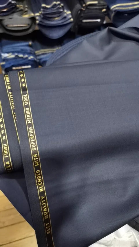 80% Suit Fabric Worsted Wool Suit Pants High Quality Men's Fabrics Classic Navy Blue Gray Black Atiku Fabric for Men By Meter
