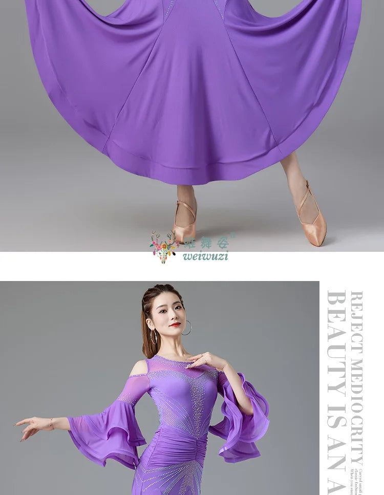 Modern Dance Dance Performance Dresses for Women's High End Premium Elegant Big Swing Dress Waltz Ballroom Dancing Clothing