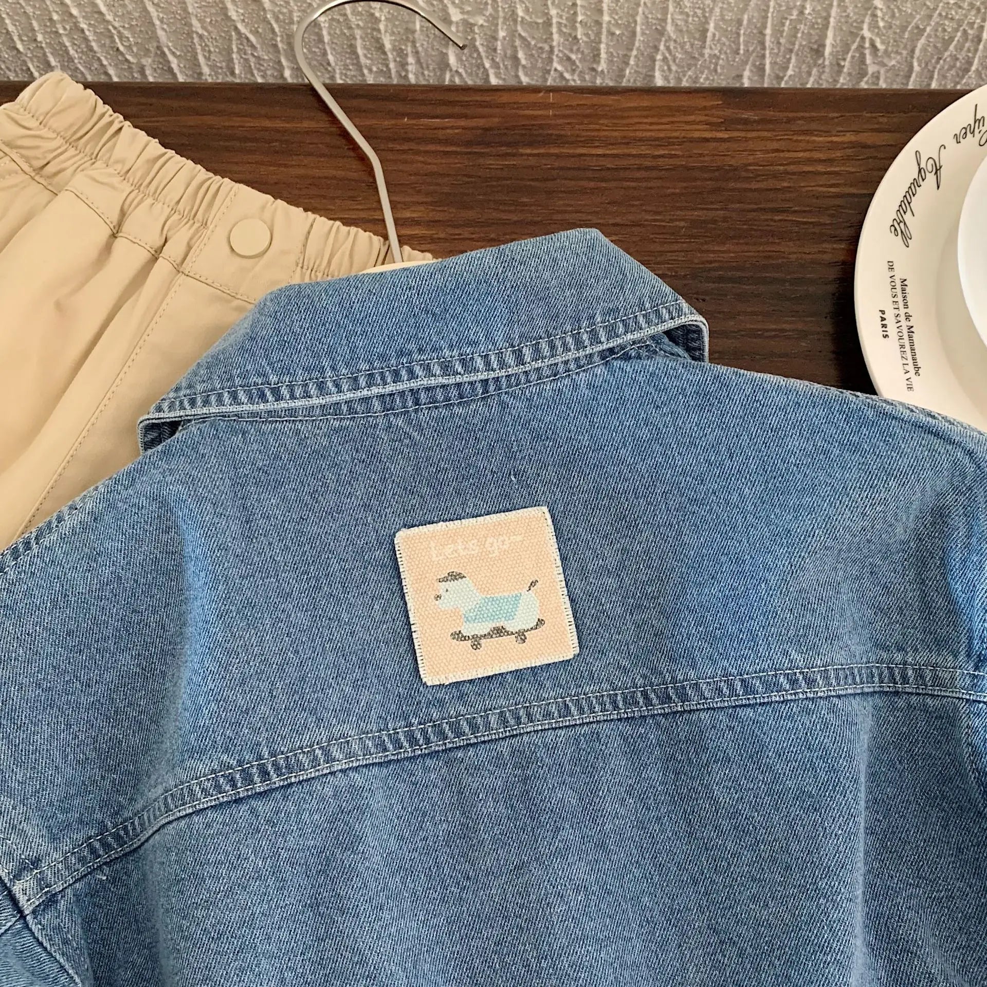 Children's Denim Jacket 2025 Spring/Autumn New with Pocket Boys' and Girls' Cool Jacket Children's Fashionable Clothing