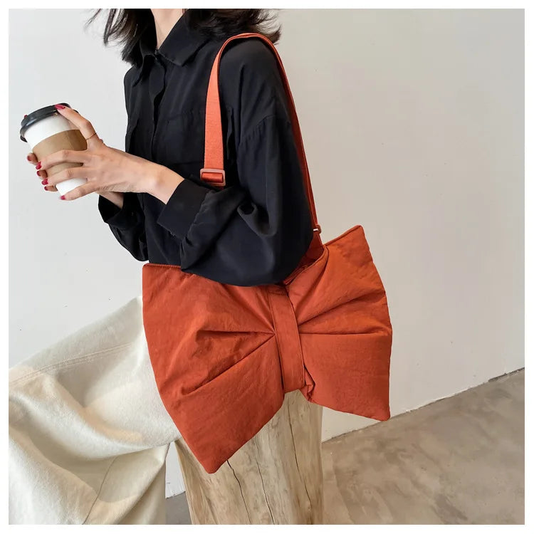 Soft Nylon Women's Portable Shoulder Bag Large Capacity Female Commute Crossbody Bags Simple Design Ladies Tote Purse Handbags
