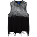 Summer New Men's Color Matching Raw Edge Sleeveless Vest American Retro Fashion Trend Street Loose Breathable Niche Men's Tops