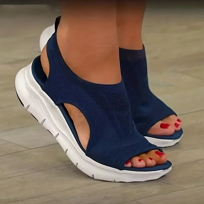Women Summer Shoes New Mesh Fish Platform Sandals Women's Open Toe Wedge Sandals Ladies Light Casual Shoes Zapatillas Muje