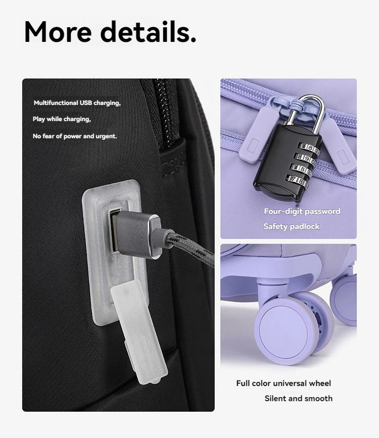 Luggage trolley case, women's 2025 new boarding box, 20 inch ultra light cloth luggage, password travel box, universal wheel