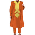 African Men Boubou Dashiki Agbada Robe Suits 3 Piece Sets Slim Men African Outfit Nigerian Clothes Bazin Riche Robe WYN1361