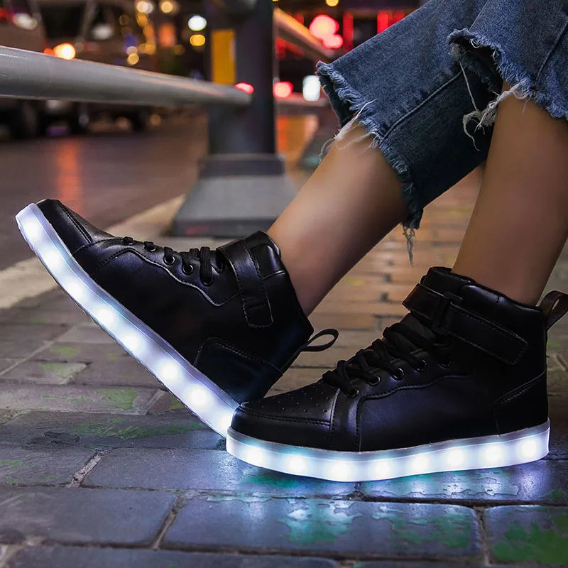 Kid Shoes Boy Girl Children Women Men Spring Summer Fashion Casual Sport Sneakers Led Light Up Dance Boots