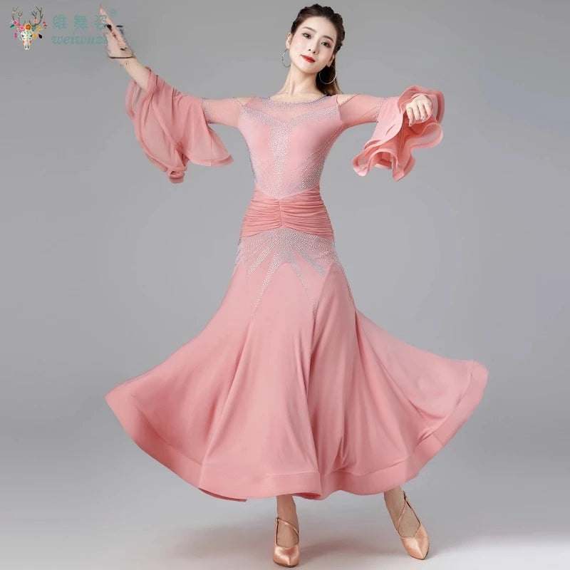 Modern Dance Dance Performance Dresses for Women's High End Premium Elegant Big Swing Dress Waltz Ballroom Dancing Clothing