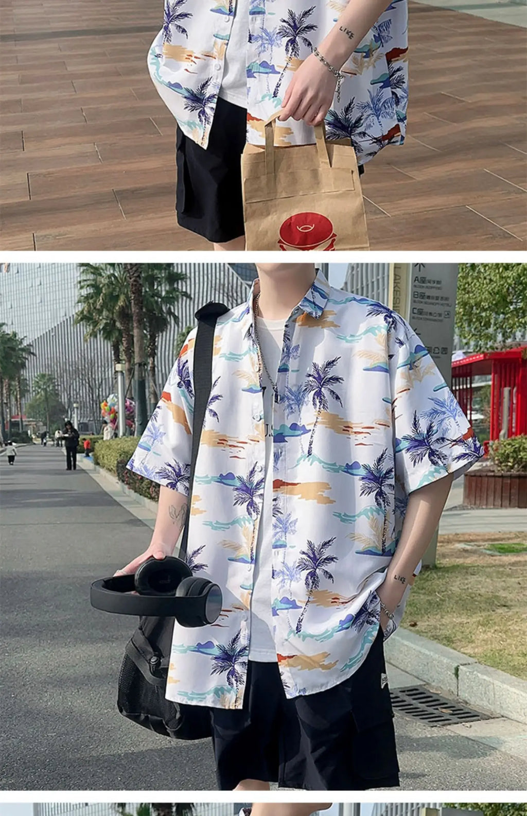 Men's Summer Floral Shirt M-XXXXXL Breathable Tropical Print Casual Beachwear 5XL plus Size Holiday Party Shirt for Hot Weather