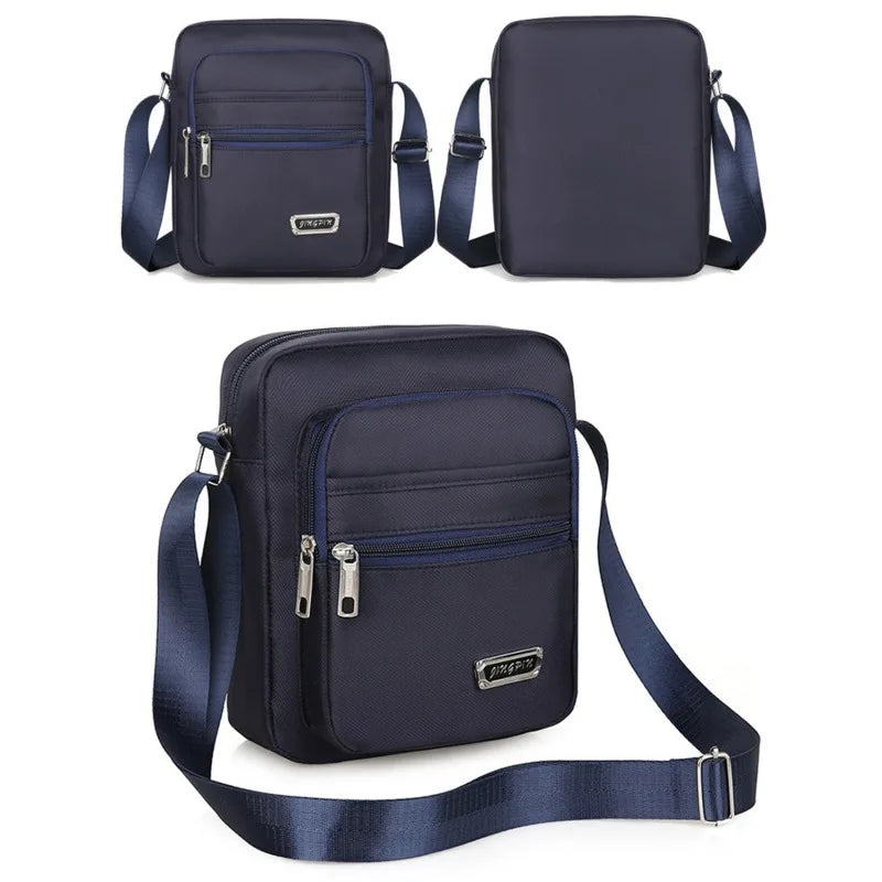 Men's Nylon Shoulder Bag Business Leisure Large Capacity Portable Handbag Multi Layer Waterproof Summer Male's Crossbody Bags