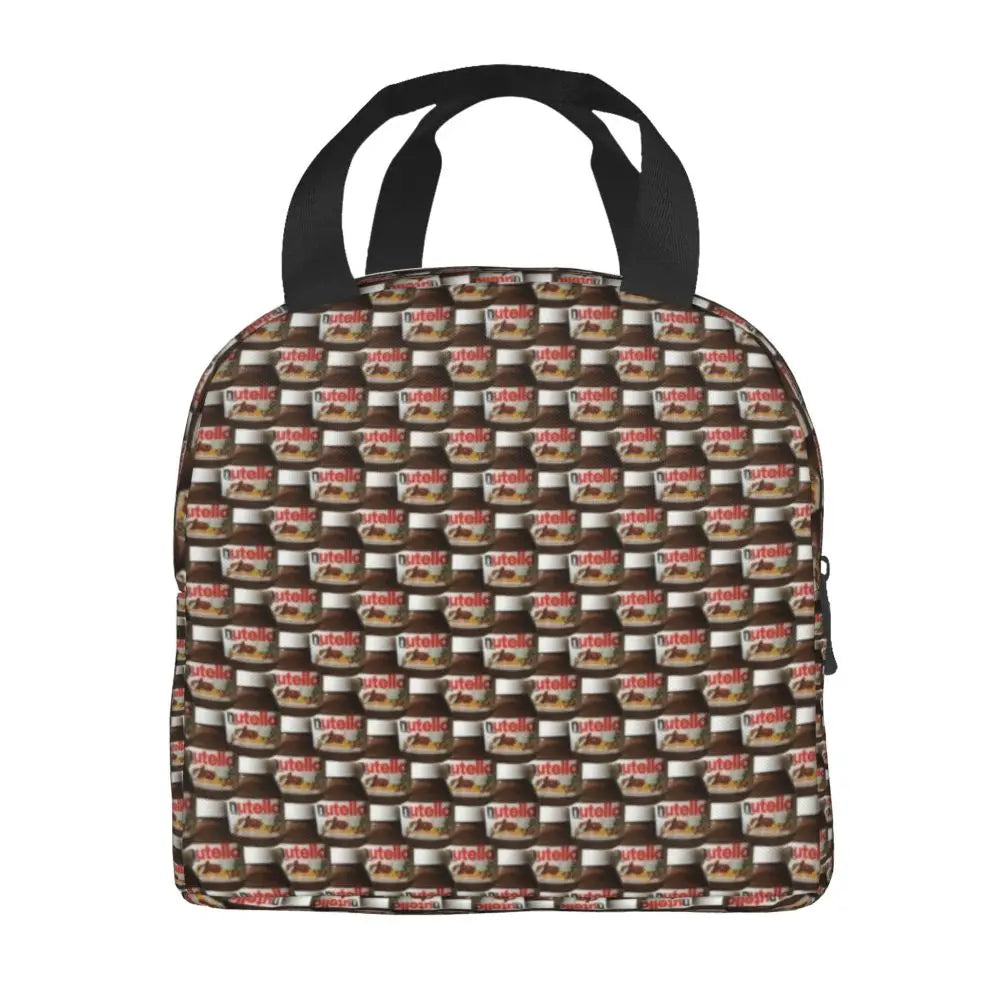 Custom Italy Nutellas Thermal Insulated Lunch Bag Women Portable Lunch Container for Outdoor Picnic Storage Food Box