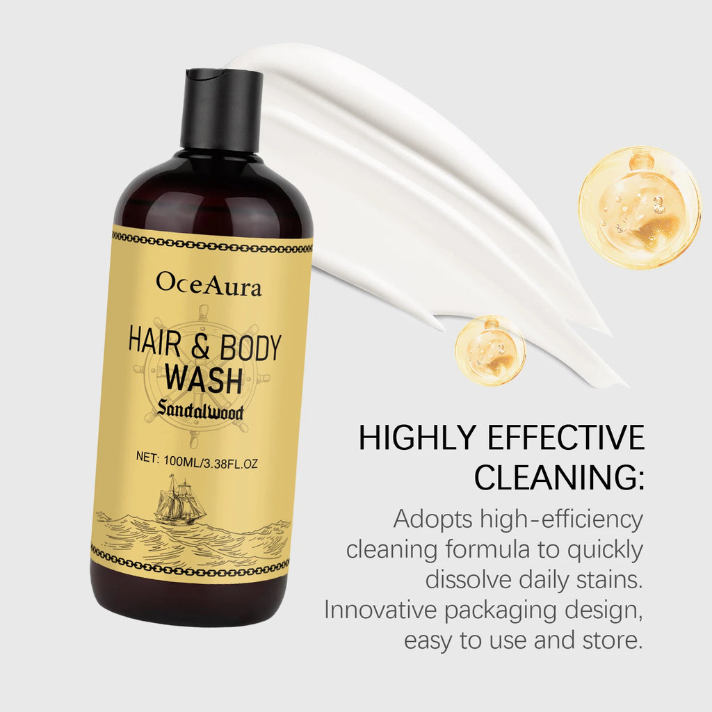 OceAura 2-in-1 Shampoo & Body Wash for Men - Moisturizing Body Wash, Skin & Scalp Cleanser, Hair Shampoo