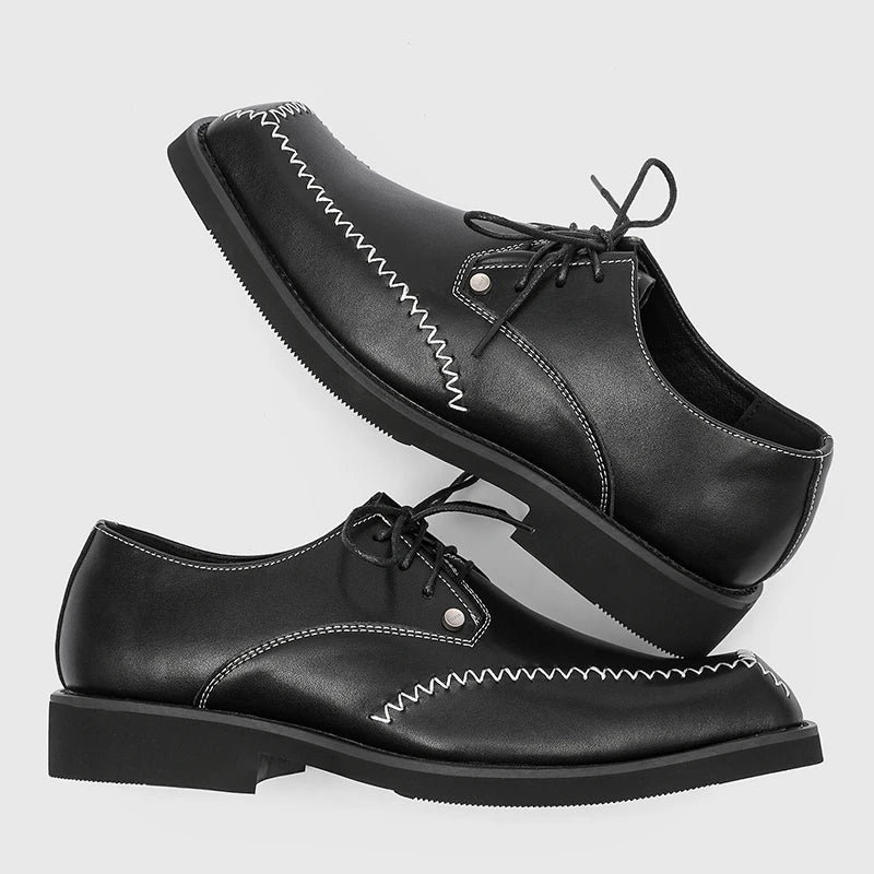Hot Selling Men's Genuine Leather Shoes Europe America Thick Soled Wedding Shoes for Groom Fashionable Men's Business Shoes