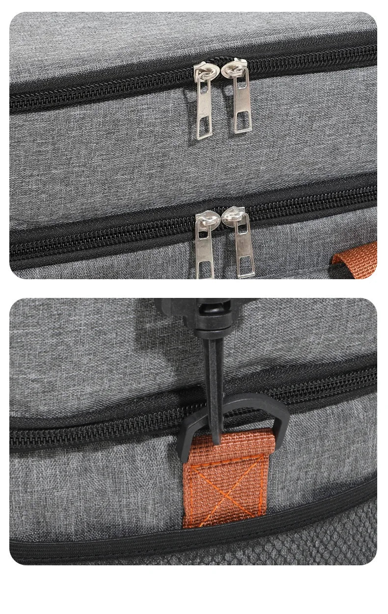 Thermal Lunch Bag Double Layers Large Capacity Lunch Boxes Bags Portable Crossbody Picnic Food Drink Storage Bag Cooler Tote New