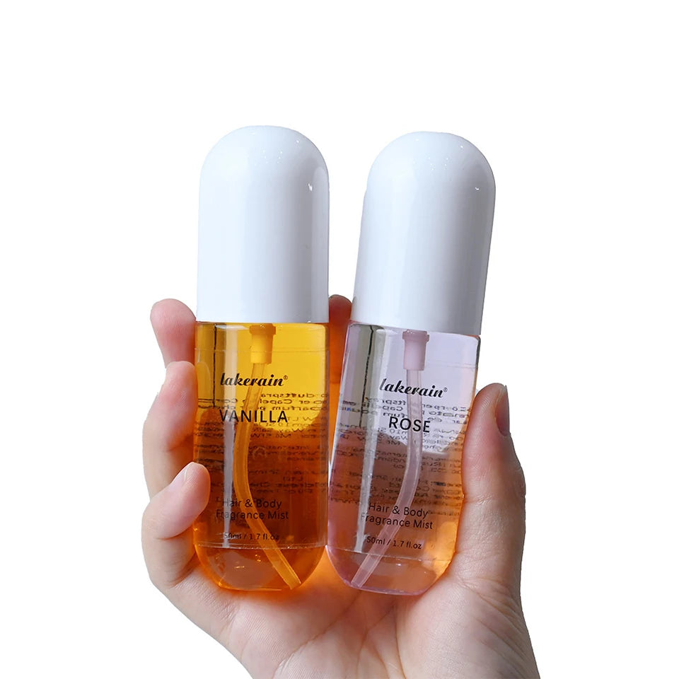2 Pcs Vanilla Rose Fragrance Spray Hair & Body Fragrance Mist Fresh Long Lasting Fragrance Perfume Travel Size Freshener Spray
