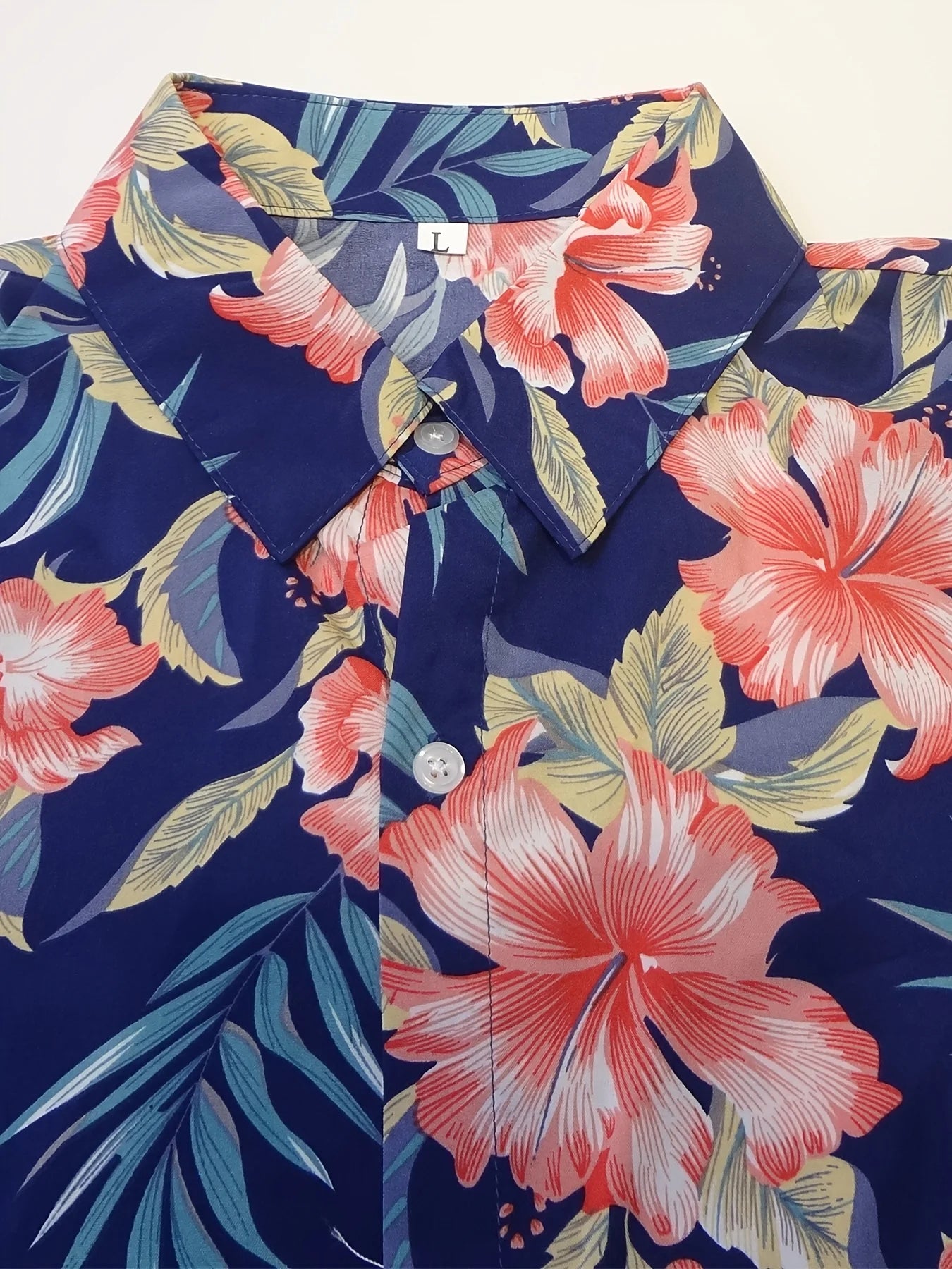 Men Fashion Floral Print Pajama Set Short Sleeve Shirt & Drawstring Elastic Waist Shorts with Pockets Soft Loungewear Nightwear