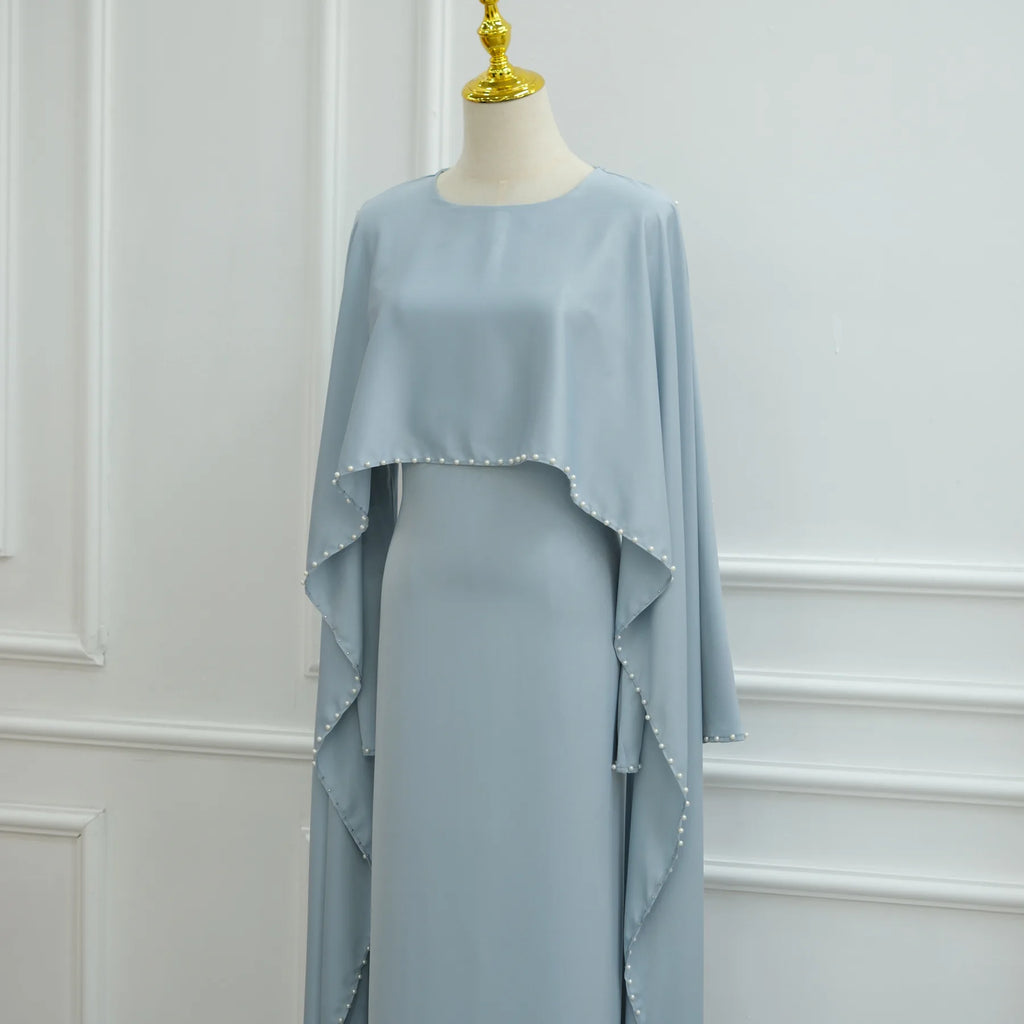 Muslim Dresses Women's Traditional Dresses And Abayas Eid Dubai Evening Dress Pearl Beaded Luxurious Robe Islamic Clothing