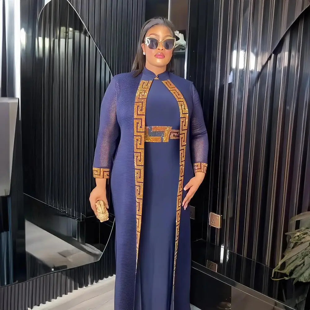 Fresh women african dress Rhine Stone african party dresses woman elegant couples turkey dresses for women luxury elegant