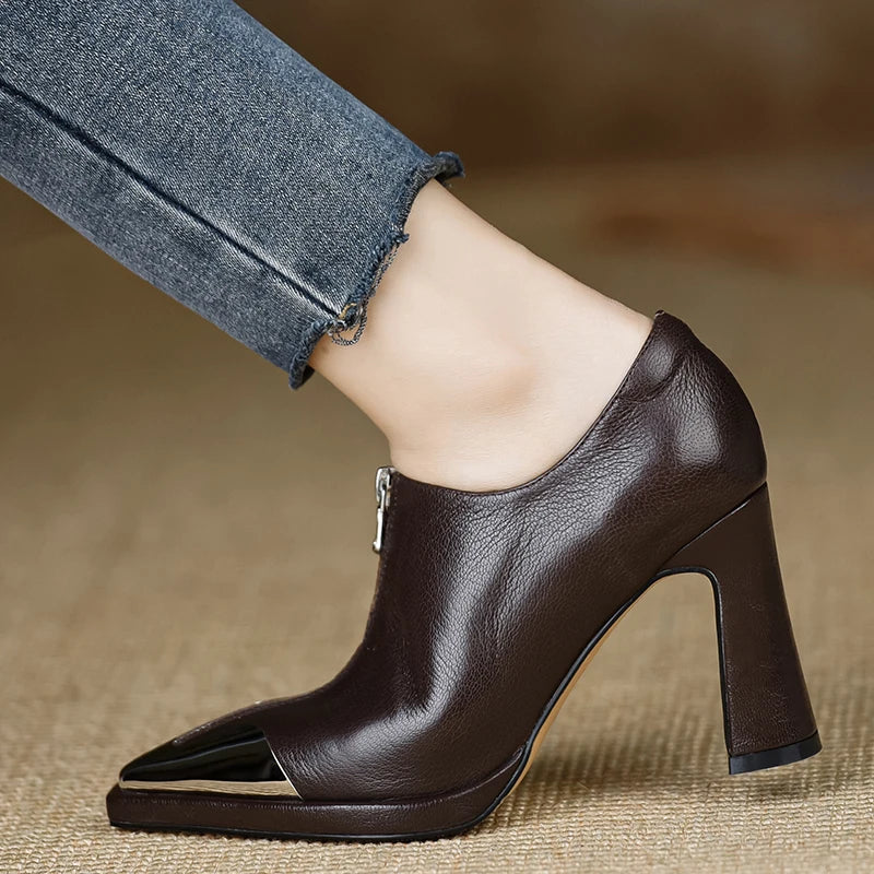 Women High Heel Loafers Pointed Toe Sexy Shoes Retro Fad Designer 2024 New Brand Luxury Sandals Hot Sale Zapatillas De Mujer
