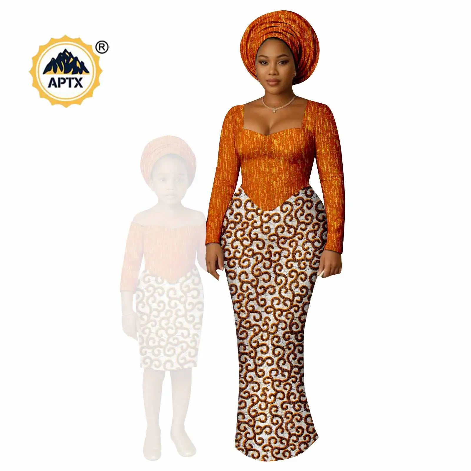 African Print Long Dresses for Women Family Outfits Dashiki Couple Clothes Mom and Daughter Dresses Ankara Outwear 25F029