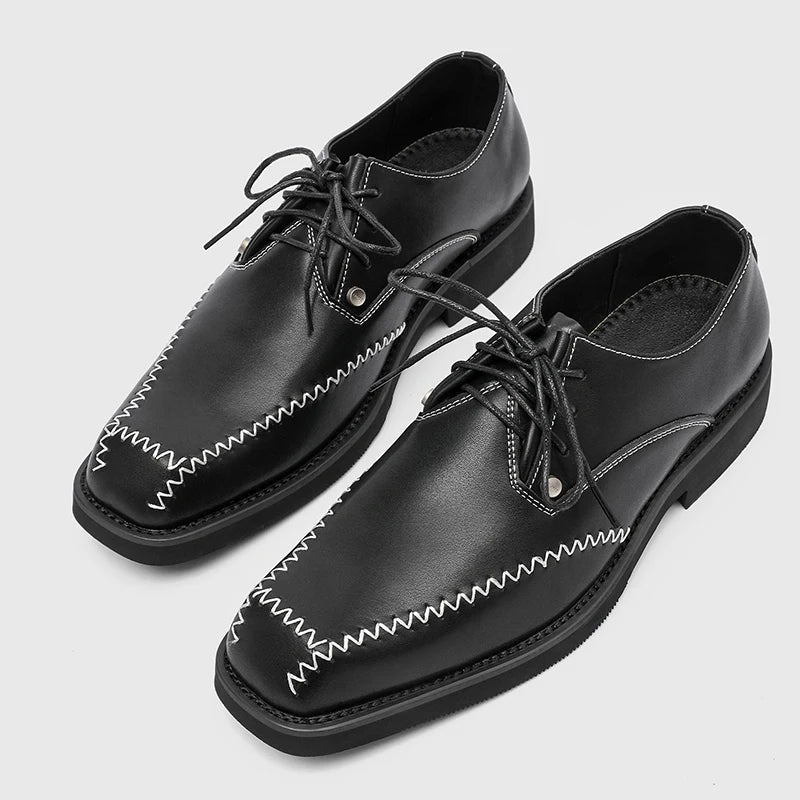 Hot Selling Men's Genuine Leather Shoes Europe America Thick Soled Wedding Shoes for Groom Fashionable Men's Business Shoes