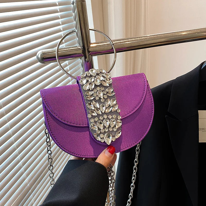 Women Luxury Evening Bags Shiny Rhinestone Clutch Money Purses Fashion Shoulder Bag Handbag Wedding Party Dinner Bag