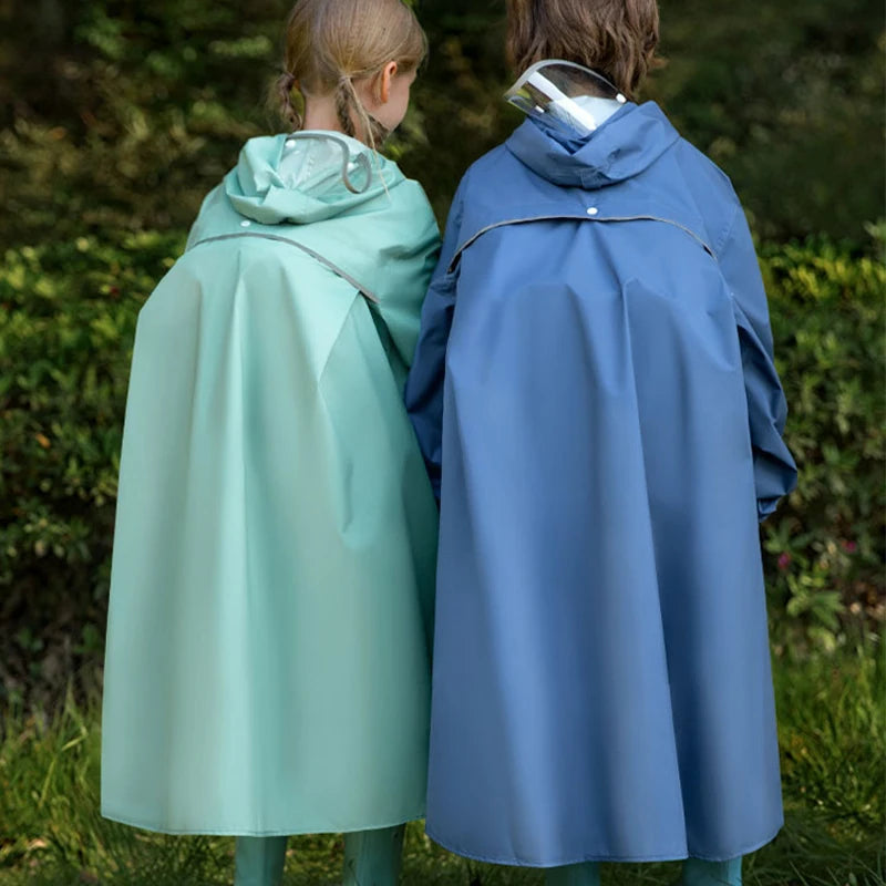Kid's Waterproof Raincoat with Backpack Space New Children's Full Body Rain Suit Elementary School Students School Raincoat