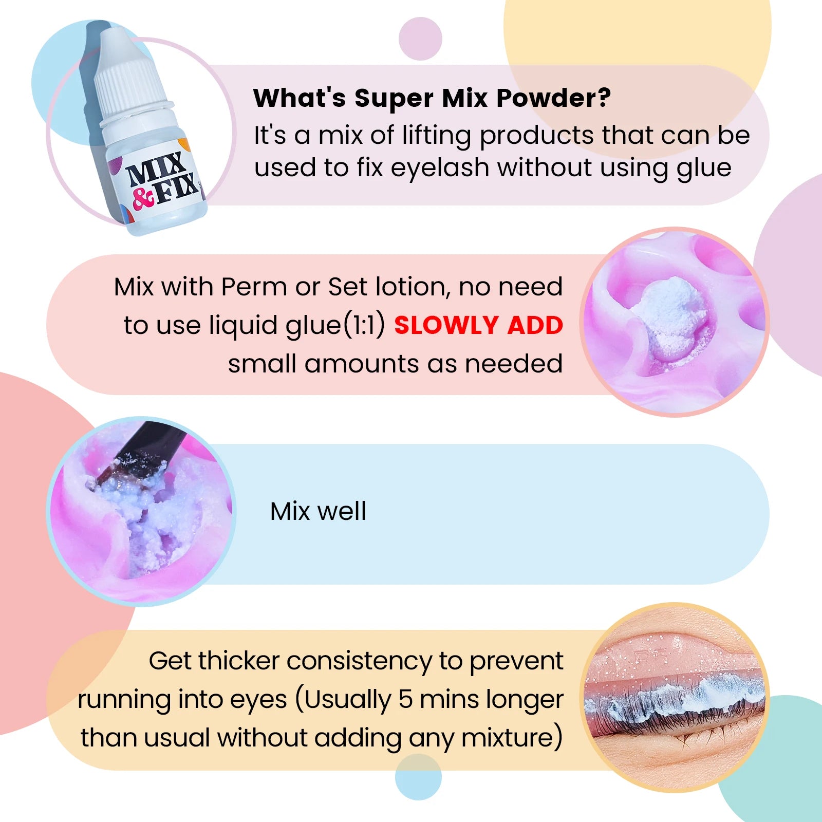 PERMANIA New Super Mix Styling Powder Innovative 5g Glueless Eyelash Brow Lifting Safety Lash Lifting Powder Beauty Health Tools