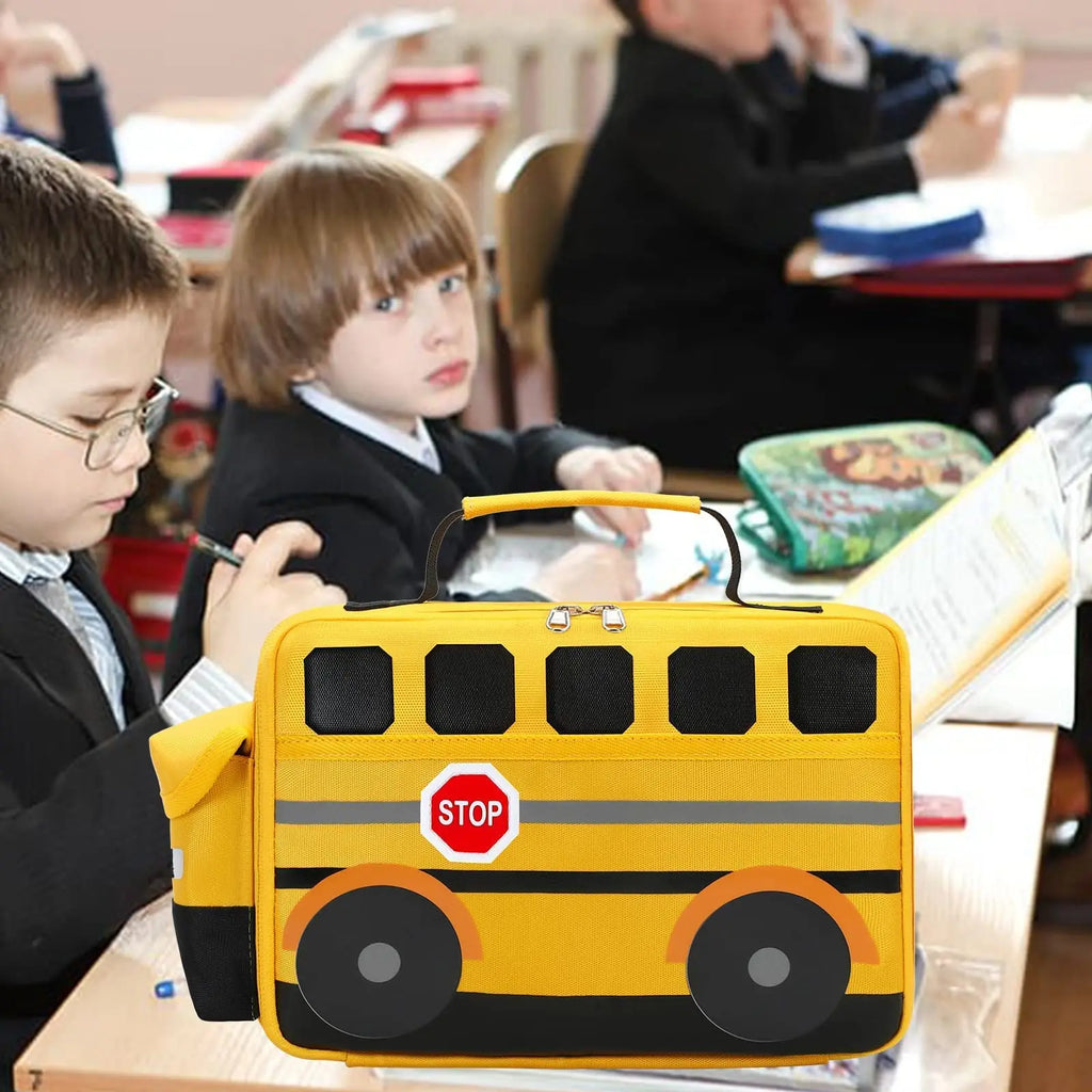 Children's Lunch Bag for Kids Cute 3D Bus Thermal Insulated Small Lunch Box Leakproof Boys Girls Toddler School Tote Bag