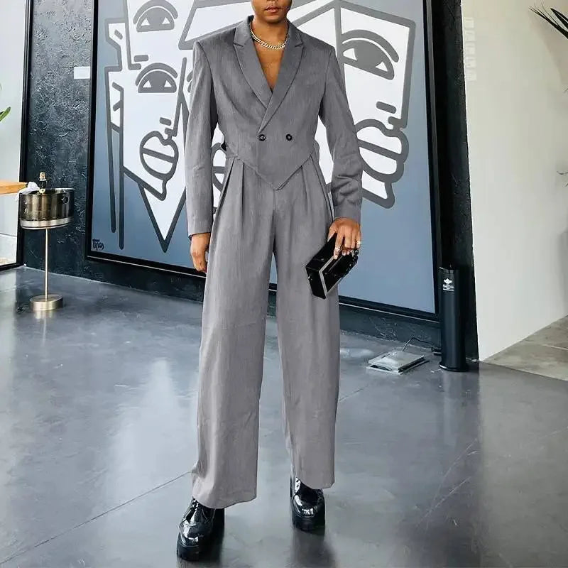 New Men's Vintage Lapel Suit Jackets and Trousers Sets Two Piece Luxury Club Party Wear Men's Outfits Fashion 2 Piece Pants Sets