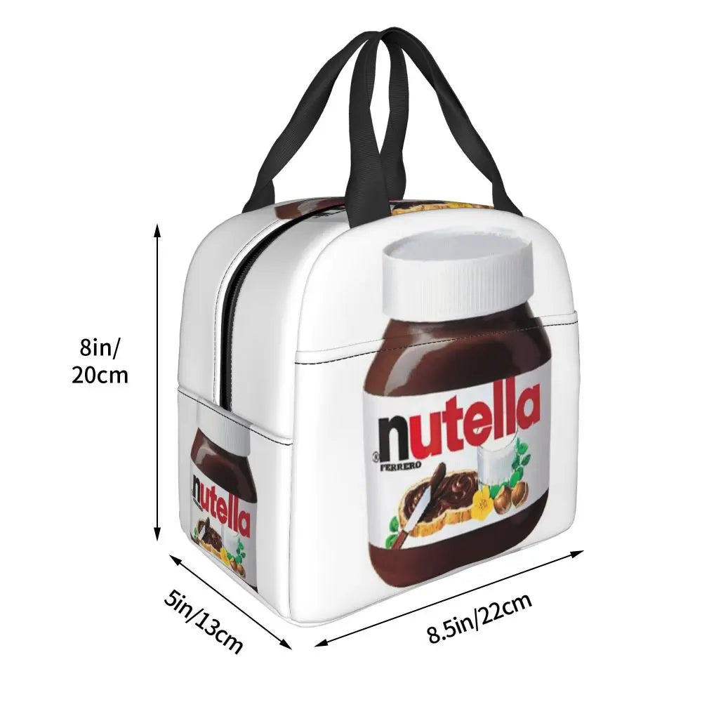 Custom Italy Nutellas Thermal Insulated Lunch Bag Women Portable Lunch Container for Outdoor Picnic Storage Food Box