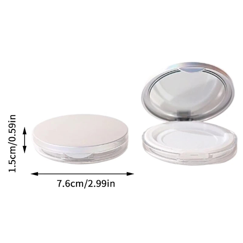 5g Portable Ultra-thin Plastic Powder Box Loose Pot Travel Makeup Jar Sifter Container With Mirror