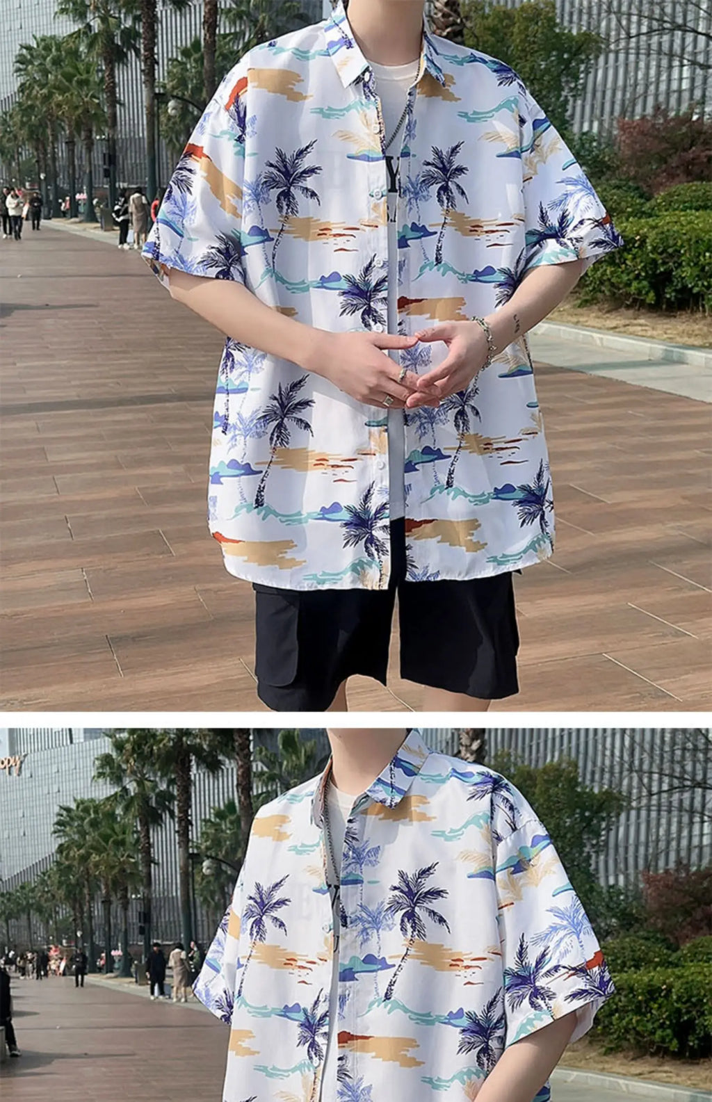 Men's Summer Floral Shirt M-XXXXXL Breathable Tropical Print Casual Beachwear 5XL plus Size Holiday Party Shirt for Hot Weather