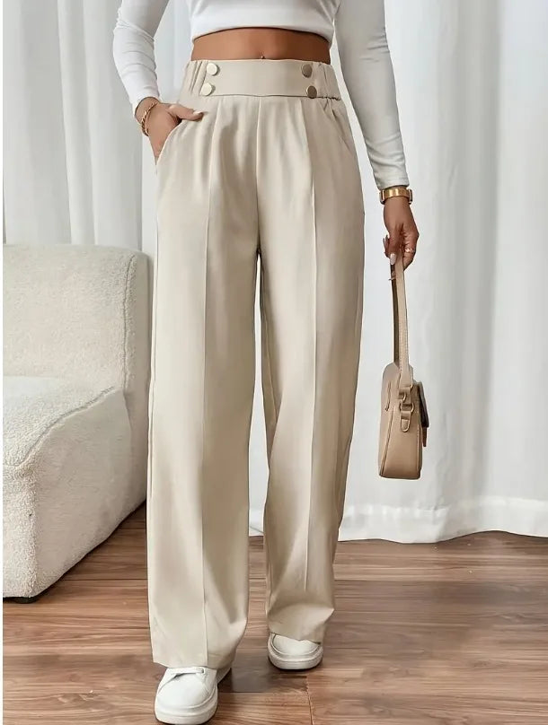 Women's Trousers Casual High-waisted Trousers Loose Temperament Versatile Office Female Straight Long Pants 2025