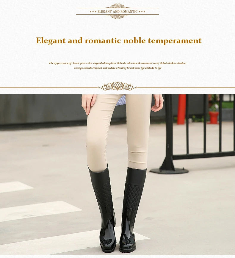 2023 New Women Rain Boots Lady Rain Water Shoes Ourdoor Rainboots  Italianate Pvc Rubber Rainboots Lady Waterproof Shoes
