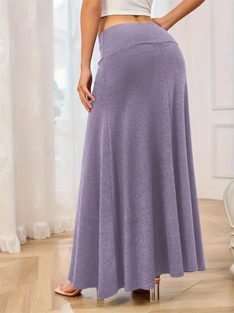 KIDCRKJ Long Skirt Women Autumn 2026 New Skirts Knitted Solid Urban Office Lady Fashion Clothes High Waist Maxi Skirts Faldas