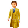 3 Pieces Tailcoat Boy Suits Costume Child Royal Blue Jacket Vest Pants Flower Boys Formal Party Suit Kids Wedding Suit Tuxedos