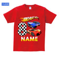 Boys Birthday T Shirt Customized Name Boys T Shirts Girl Clothing Personalised Shirts Children Tees Baby Racing Clothes Fashion