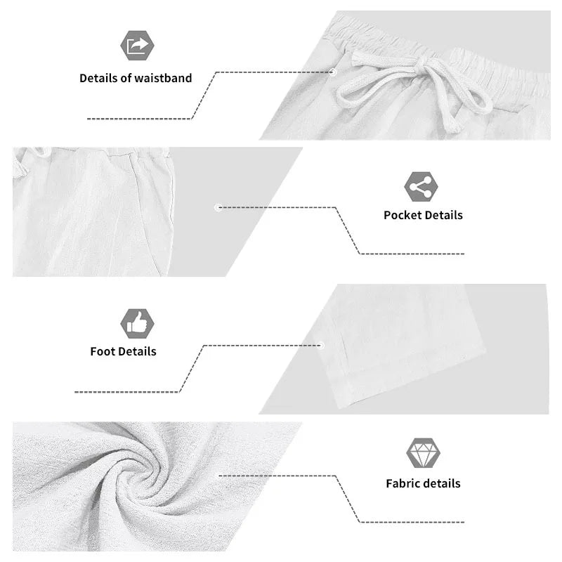 Men's Linen Hooded Sets 2 Piece Outfit Summer Casual Long Sleeve Hoodie and Wide Leg Pants Set for Men