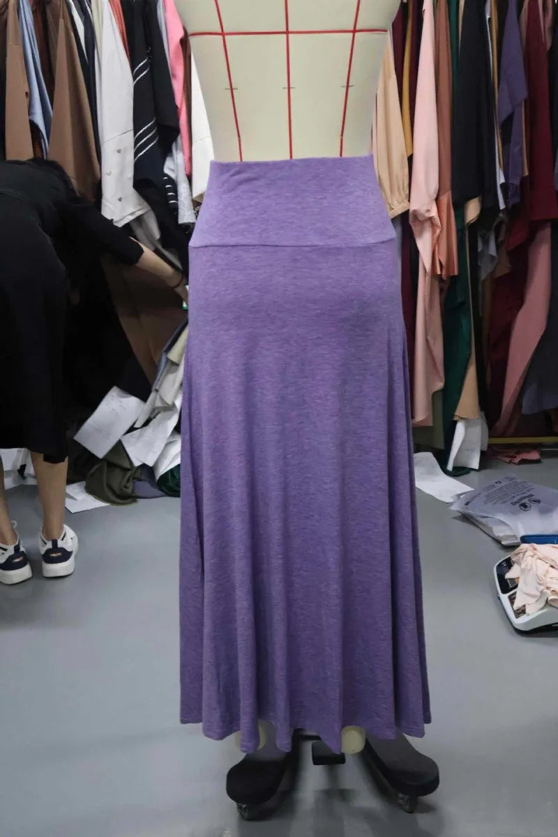KIDCRKJ Long Skirt Women Autumn 2026 New Skirts Knitted Solid Urban Office Lady Fashion Clothes High Waist Maxi Skirts Faldas