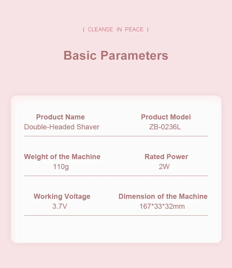 2 in 1 Electric Razors for Women Double Head Shaver for Pubic Hair Trimmer IPX7 Waterproof Wet&Dry Use Bikini Shaver for Body